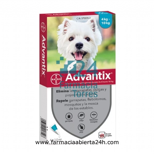 ADVANTIX SOLUCION SPOT-ON PARA PERROS DE MAS DE 4 HASTA 10 kg