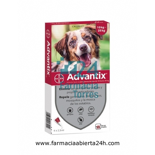 ADVANTIX SOLUCION SPOT-ON PARA PERROS DE MAS DE 10 HASTA 25 kg