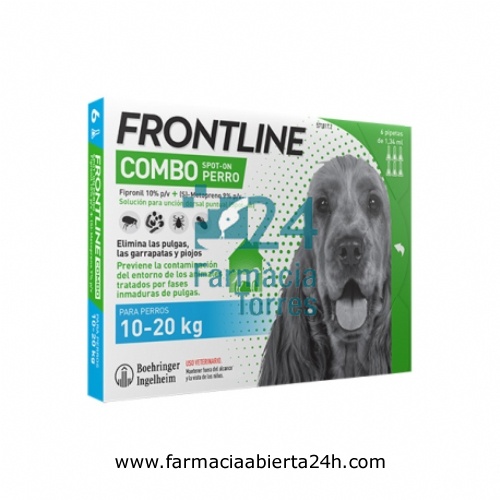 FRONTLINE COMBO 134,00 mg / 120,60 mg SOLUCION SPOT-ON PARA PERROS 10 ? 20 kg