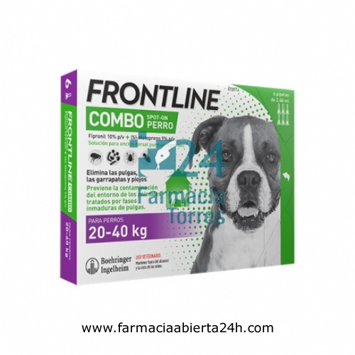 FRONTLINE COMBO 268,00 mg / 241,20 mg SOLUCION SPOT-ON PARA PERROS 20 ? 40 kg