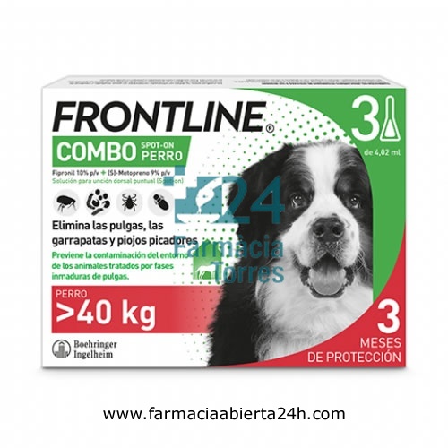 FRONTLINE COMBO 402,00 mg / 361,80 mg SOLUCION SPOT-ON PARA PERROS > 40 kg