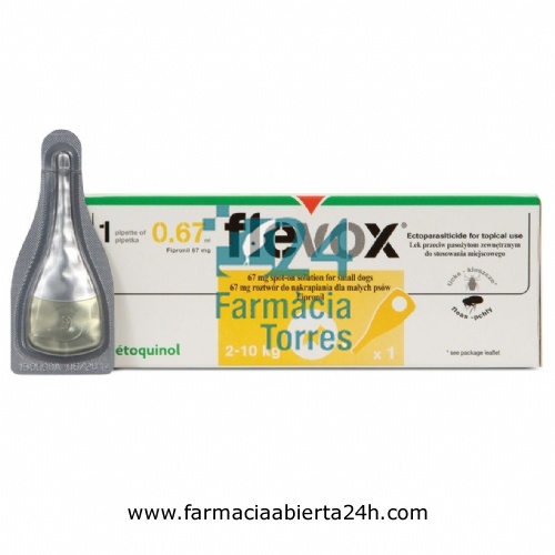 FLEVOX 67 mg SOLUCION PARA UNCION DORSAL PUNTUAL PARA PERROS PEQUEÑOS