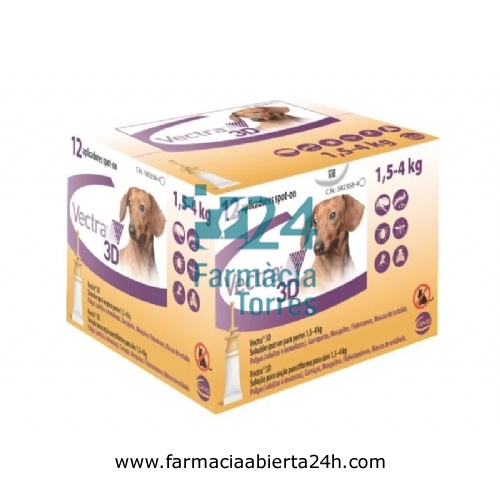 VECTRA 3D SOLUCION SPOT-ON PARA PERROS DE 1,5 A 4 kg