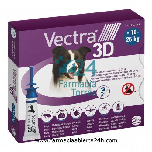 VECTRA 3D SOLUCION SPOT-ON PARA PERROS DE 10 A 25 kg