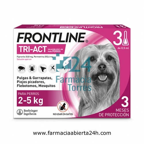FRONTLINE TRI-ACT 33,8 mg / 252,4 mg SOLUCION SPOT-ON PARA PERROS 2 - 5 kg