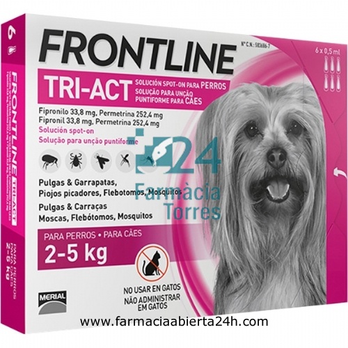 FRONTLINE TRI-ACT 33,8 mg / 252,4 mg SOLUCION SPOT-ON PARA PERROS 2 - 5 kg
