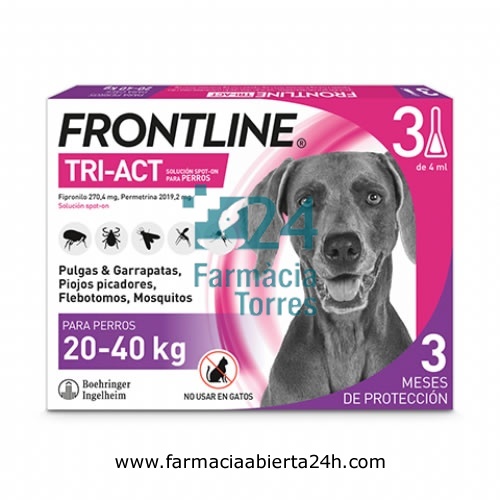 FRONTLINE TRI-ACT 270,4 mg / 2019,2 mg SOLUCION SPOT-ON PARA PERROS 20-40 kg