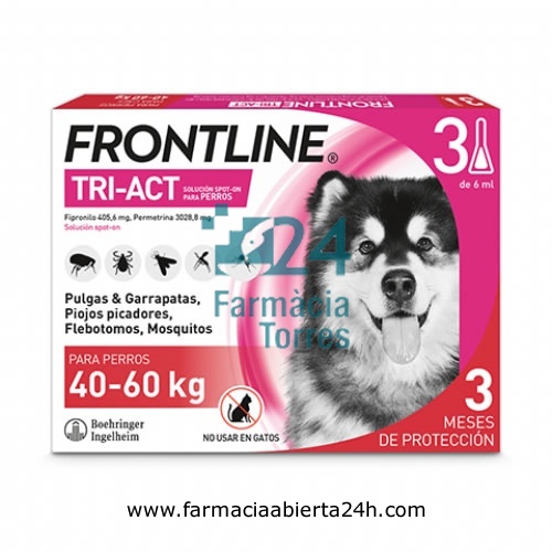 FRONTLINE TRI-ACT 405,6 mg / 3028,8 mg SOLUCION SPOT-ON PARA PERROS 40-60 kg