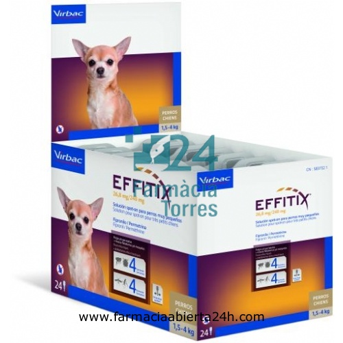 EFFITIX 26,8mg/240mg SOLUCION SPOT-ON PARA PERROS MUY PEQUEÑOS