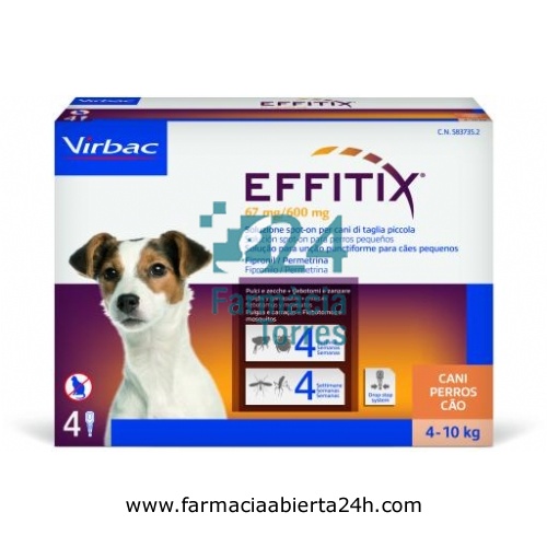 EFFITIX 67mg/600mg SOLUCION SPOT-ON PARA PERROS PEQUEÑOS