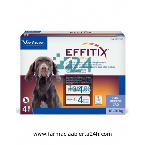 EFFITIX 134mg/1200mg SOLUCION SPOT-ON PARA PERROS MEDIANOS