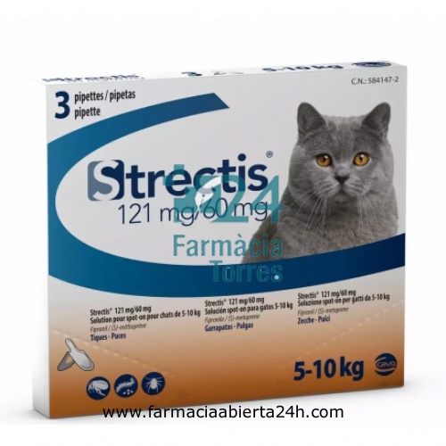 STRECTIS 121 mg/60 mg SOLUCION SPOT-ON PARA GATOS 5-10 kg