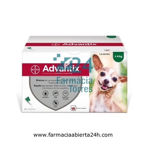 ADVANTIX SOLUCION SPOT-ON PARA PERROS HASTA 4 kg