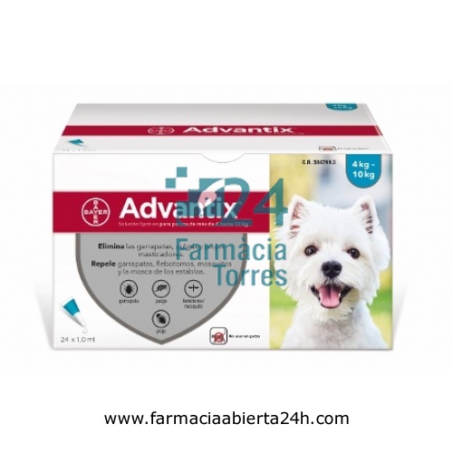 ADVANTIX SOLUCION SPOT-ON PARA PERROS DE MAS DE 4 HASTA 10 kg