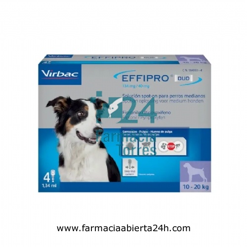 EFFIPRO DUO 134 mg/40 mg SOLUCION SPOT-ON PARA PERROS MEDIANOS