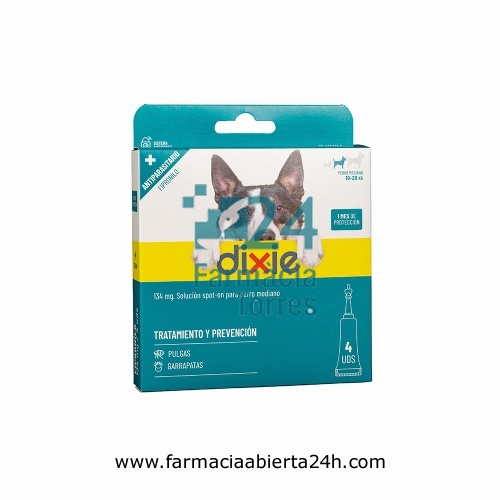 DIXIE 134 mg SOLUCION SPOT ON PARA PERROS MEDIANOS