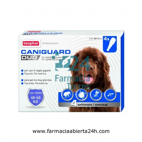 CANIGUARD DUO 402 mg/3.600 mg SOLUCION SPOT-ON PARA PERROS MUY GRANDES