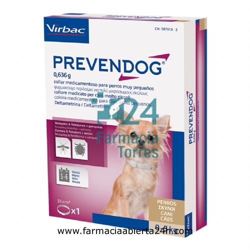 PREVENDOG 0,636 g COLLAR MEDICAMENTOSO PARA PERROS MUY PEQUEÑOS
