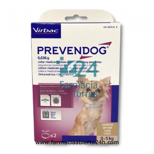 PREVENDOG 0,636 g COLLAR MEDICAMENTOSO PARA PERROS MUY PEQUEÑOS
