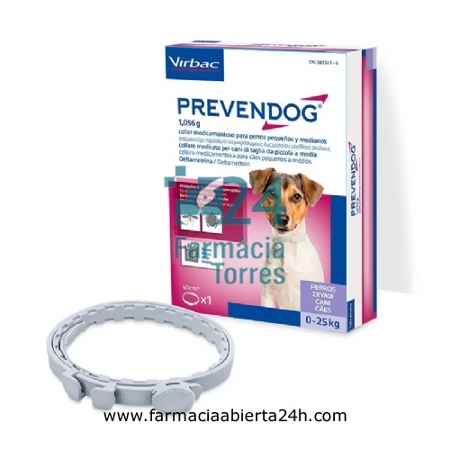 PREVENDOG 1,056 g COLLAR MEDICAMENTOSO PARA PERROS PEQUEÑOS Y MEDIANOS