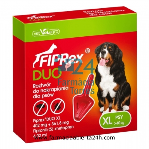 FIPREX DUO 402 mg + 361,8 mg SOLUCION SPOT-ON PARA PERROS MUY GRANDES