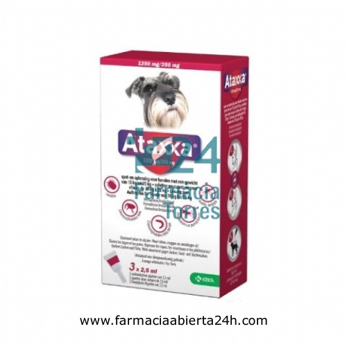 ATAXXA 1250 mg/250 mg SOLUCION PARA UNCION DORSAL PUNTUAL PARA PERROS DE MAS DE 10 kg HASTA 25 kg