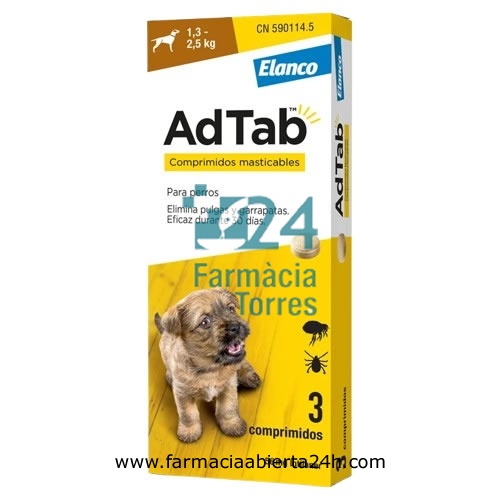 ADTAB 56 mg COMPRIMIDOS MASTICABLES PARA PERROS (1,3?2,5 kg)