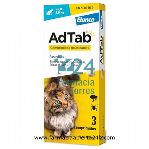 ADTAB 48 mg COMPRIMIDOS MASTICABLES PARA GATOS (>2,0?8,0 kg)
