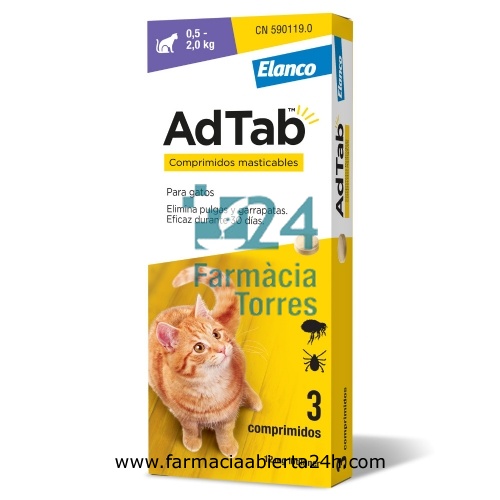 ADTAB 12 mg COMPRIMIDOS MASTICABLES PARA GATOS (0,5?2,0 kg)