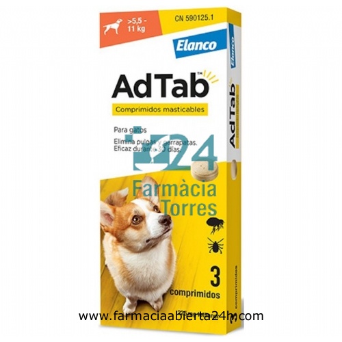 ADTAB 225 mg COMPRIMIDOS MASTICABLES PARA PERROS (>5,5-11 kg)