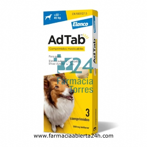 ADTAB 900 mg COMPRIMIDOS MASTICABLES PARA PERROS (>22-45 kg)