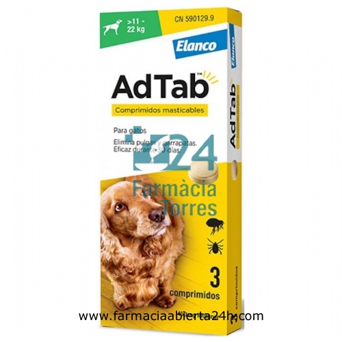 ADTAB 450 mg COMPRIMIDOS MASTICABLES PARA PERROS (>11-22 kg)