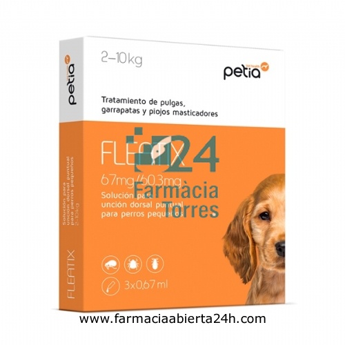 FLEATIX 67 mg / 60,3 mg SOLUCION PARA UNCION DORSAL PUNTUAL PARA PERROS PEQUEÑOS