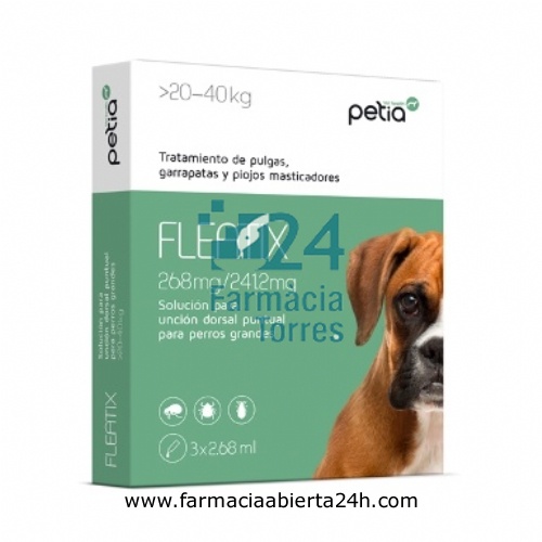 FLEATIX 268 mg / 241,2 mg SOLUCION PARA UNCION DORSAL PUNTUAL PARA PERROS GRANDES