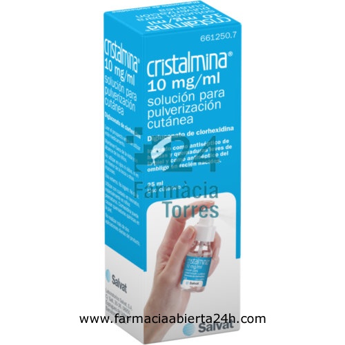 CRISTALMINA 10 mg/ml SOLUCION PARA PULVERIZACION CUTANEA, 1 frasco de 125 ml