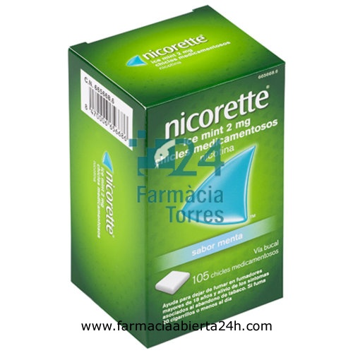 NICORETTE ICE MINT 2 mg CHICLES MEDICAMENTOSOS, 105 chicles