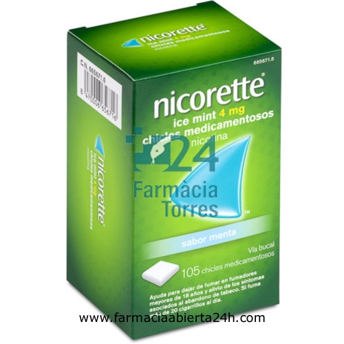 NICORETTE ICE MINT 4 mg CHICLES MEDICAMENTOSOS, 30 chicles