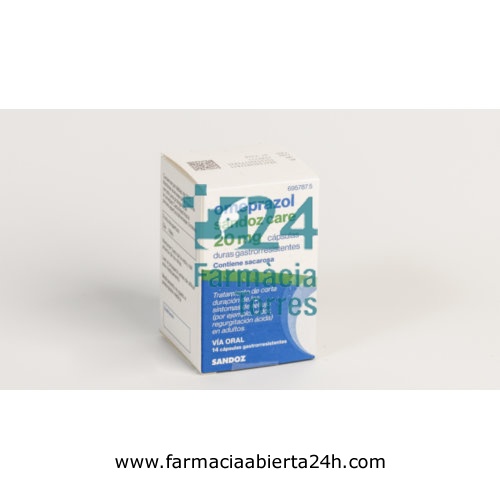 OMEPRAZOL SANDOZ CARE 20 MG CAPSULAS DURAS GASTRORRESISTENTES, 14 cápsulas