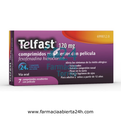 TELFAST 120 mg COMPRIMIDOS RECUBIERTOS CON PELICULA , 7 comprimidos
