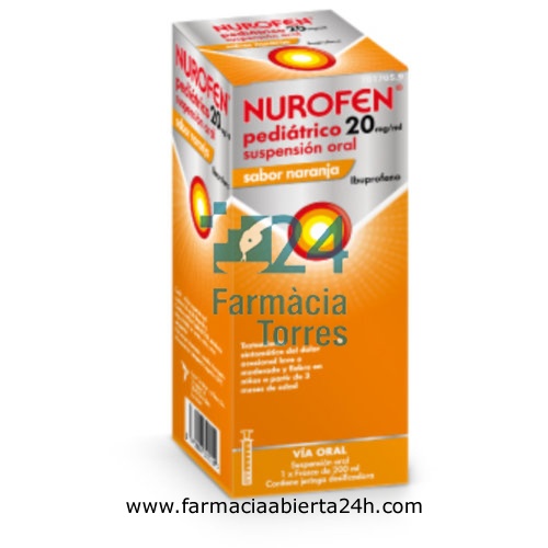 NUROFEN PEDIATRICO  20 MG/ML SUSPENSION ORAL SABOR NARANJA 1 frasco de 200 ml