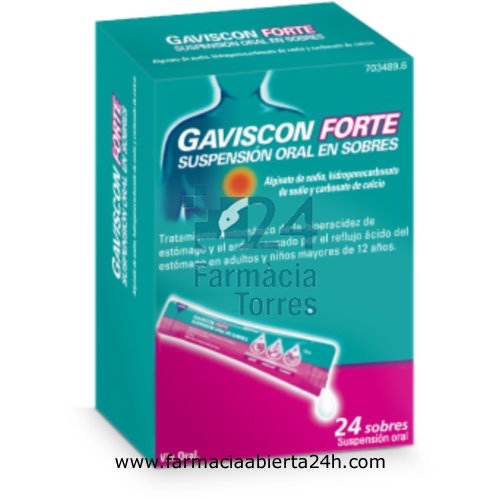 GAVISCON FORTE SUSPENSION ORAL EN SOBRES , 12 sobres