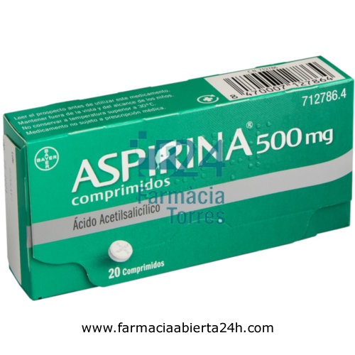 ASPIRINA 500 mg COMPRIMIDOS , 20 comprimidos