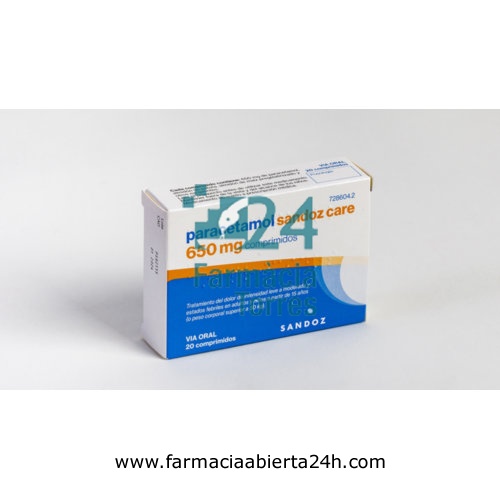 PARACETAMOL SANDOZ CARE 650 MG COMPRIMIDOS EFG 20 comprimidos