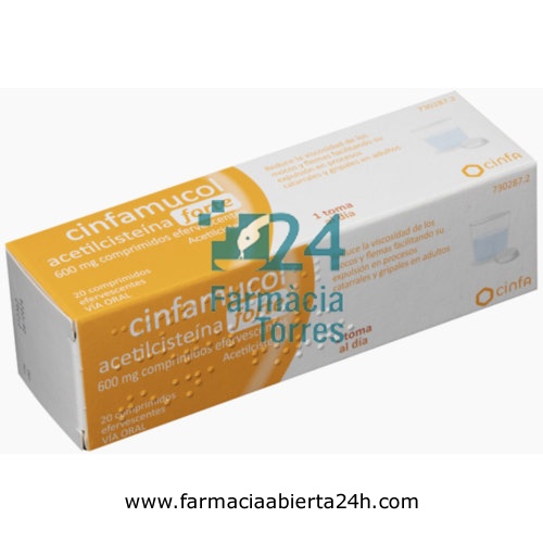 CINFAMUCOL ACETILCISTEÍNA FORTE 600 MG COMPRIMIDOS EFERVESCENTES,20 comprimidos