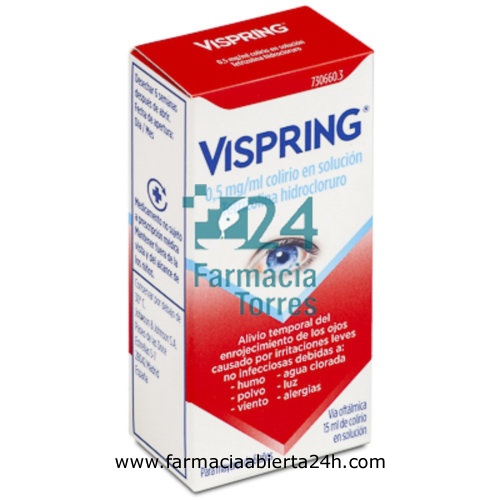 VISPRING 0,5 MG/ML COLIRIO EN SOLUCION , 1 frasco de 15 ml