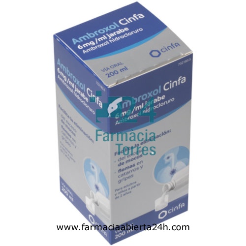 AMBROXOL CINFA 6 MG/ML JARABE, 1 frasco de 200 ml (PET + cierre PP)