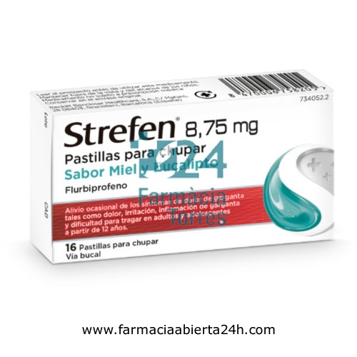 STREFEN 8,75 MG PASTILLAS PARA CHUPAR SABOR MIEL Y EUCALIPTO, 16 pastillas