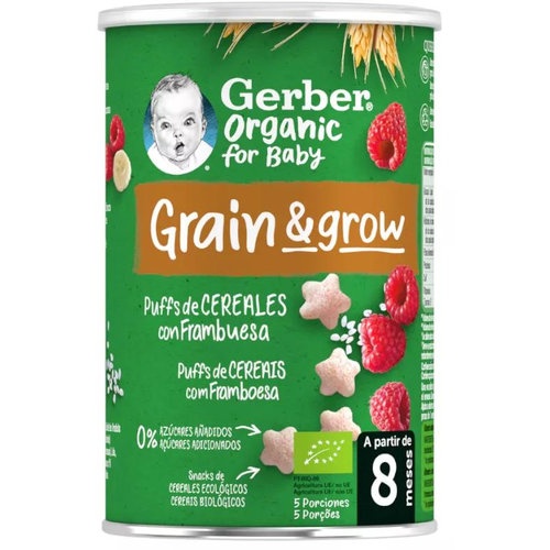 Gerber snack organic trigo arroz con frambuesa (1 bolsita 35 g) Gerber snack organic trigo arroz con frambuesa (1 bolsita 35 g)