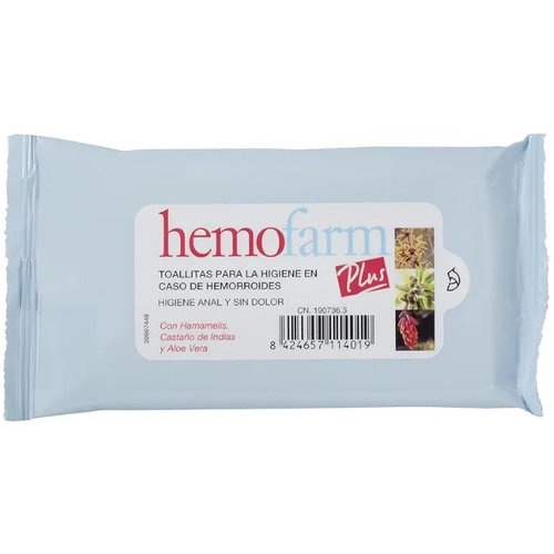 Hemofarm plus toallitas  1 sobre 20 unidades