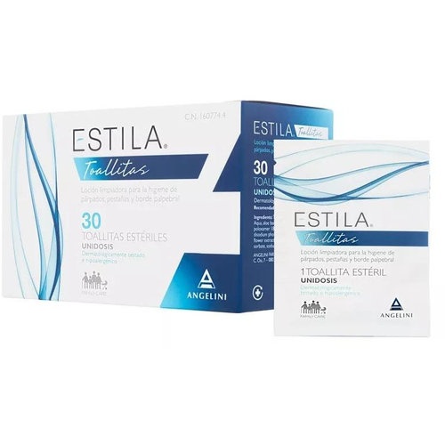 ESTILA TOALLITAS ESTERILES DE UN SOLO USO - HIGIENE DE PARPADOS/ PESTAÑAS Y BORDE PALPEBRAL (30 TOAL